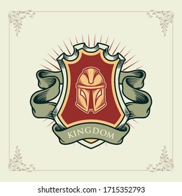 Old Vintage Antiques warrior Roman or greek helmet spartan vector design