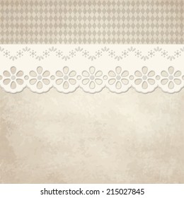 old vintage background with checkered Oktoberfest pattern