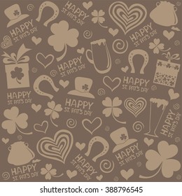 Old vintage background. Seamless St.Patrick's day background. vector illustration