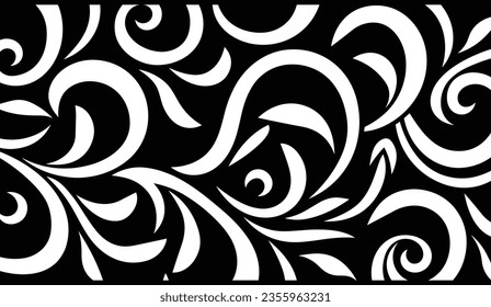 Old Vintage Black and White Scroll Pattern Vector, in the Style of Ceramic, 1970–Present, Precisionist Art, Phoenician Art, Pattern Designs