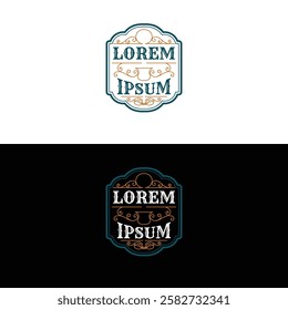 Old Vintage Border Frame Vintage Badge Emblem Stamp Label Logo Design Vector