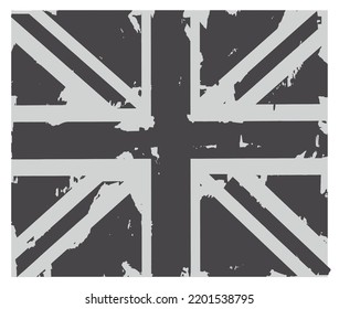 Old vintage British flag.UK flag in grungy style.