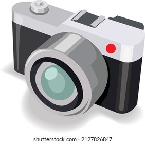 Old vintage camera vector on white background