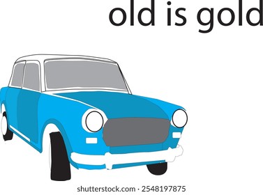 old vintage car isolated in white background
