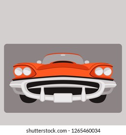 old vintage car ,vector illustration ,flat style ,front side