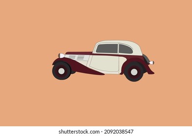 Old Vintage Car Vector Illustration