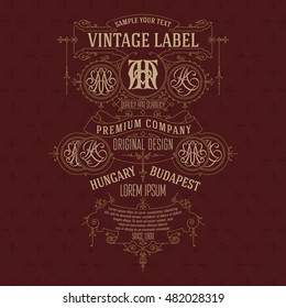 Old vintage card with floral ornament - vector