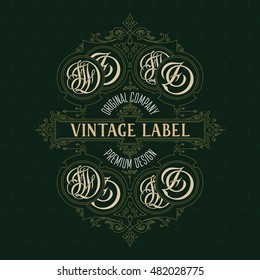Old vintage card with floral ornament - vector