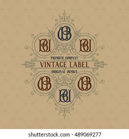 Old vintage card with floral ornament - vector