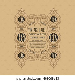 Old vintage card with floral ornament - vector