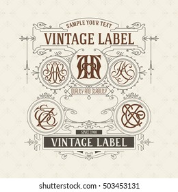 Old vintage card with floral ornament - vector