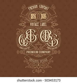 Old vintage card with floral ornament - vector