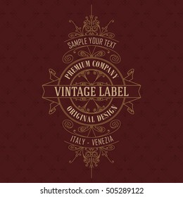 Old vintage card with floral ornament - vector