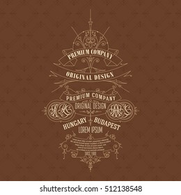 Old vintage card with floral ornament - vector