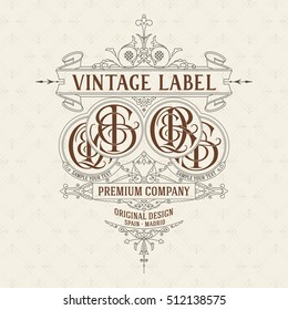 Old vintage card with floral ornament - vector