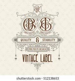Old vintage card with floral ornament - vector