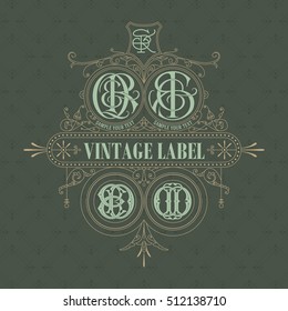 Old vintage card with floral ornament - vector