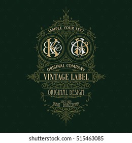Old vintage card with floral ornament - vector