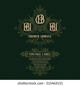 Old vintage card with floral ornament - vector