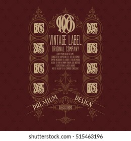 Old vintage card with floral ornament - vector