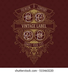 Old vintage card with floral ornament - vector