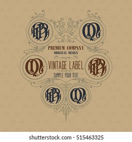 Old vintage card with floral ornament - vector