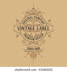 Old vintage card with floral ornament - vector