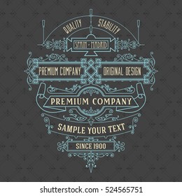 Old vintage card with floral ornament - vector