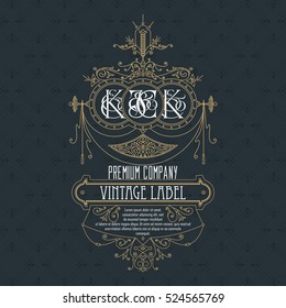 Old vintage card with floral ornament - vector