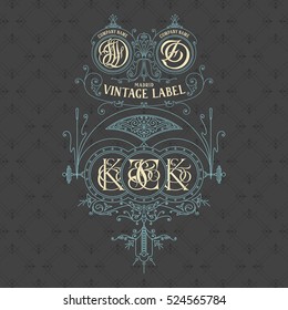 Old vintage card with floral ornament - vector