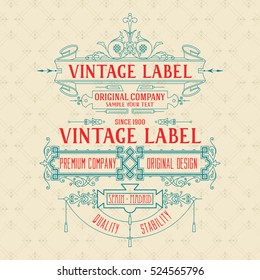 Old vintage card with floral ornament - vector