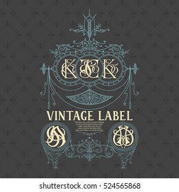 Old vintage card with floral ornament - vector