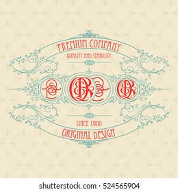 Old vintage card with floral ornament - vector