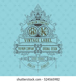 Old vintage card with floral ornament - vector