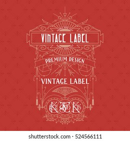 Old vintage card with floral ornament - vector