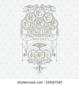 Old vintage card with floral ornament - vector