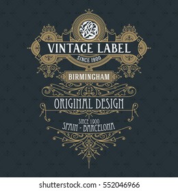 Old vintage card with floral ornament - vector