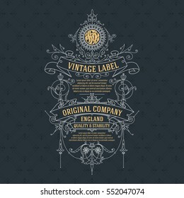 Old vintage card with floral ornament - vector