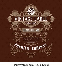 Old vintage card with floral ornament - vector