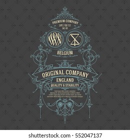 Old vintage card with floral ornament - vector