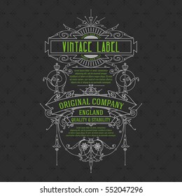 Old vintage card with floral ornament - vector