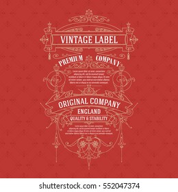 Old vintage card with floral ornament - vector