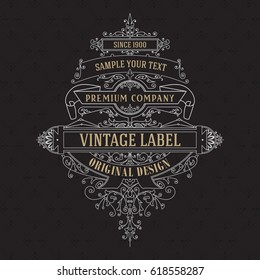 Old vintage card with floral ornament - vector