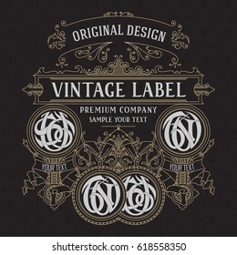 Old vintage card with floral ornament - vector