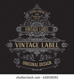 Old vintage card with floral ornament - vector