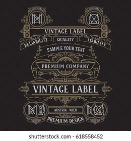 Old vintage card with floral ornament - vector