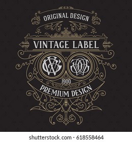 Old vintage card with floral ornament - vector