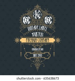 Old vintage card with floral ornament - vector