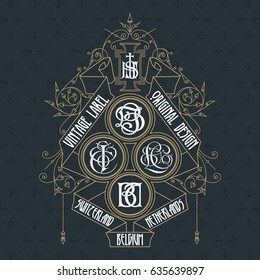Old vintage card with floral ornament - vector