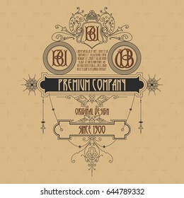Old vintage card with floral ornament - vector